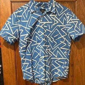 American Eagle Outfitters Blue and White Geometric Men's Shirt